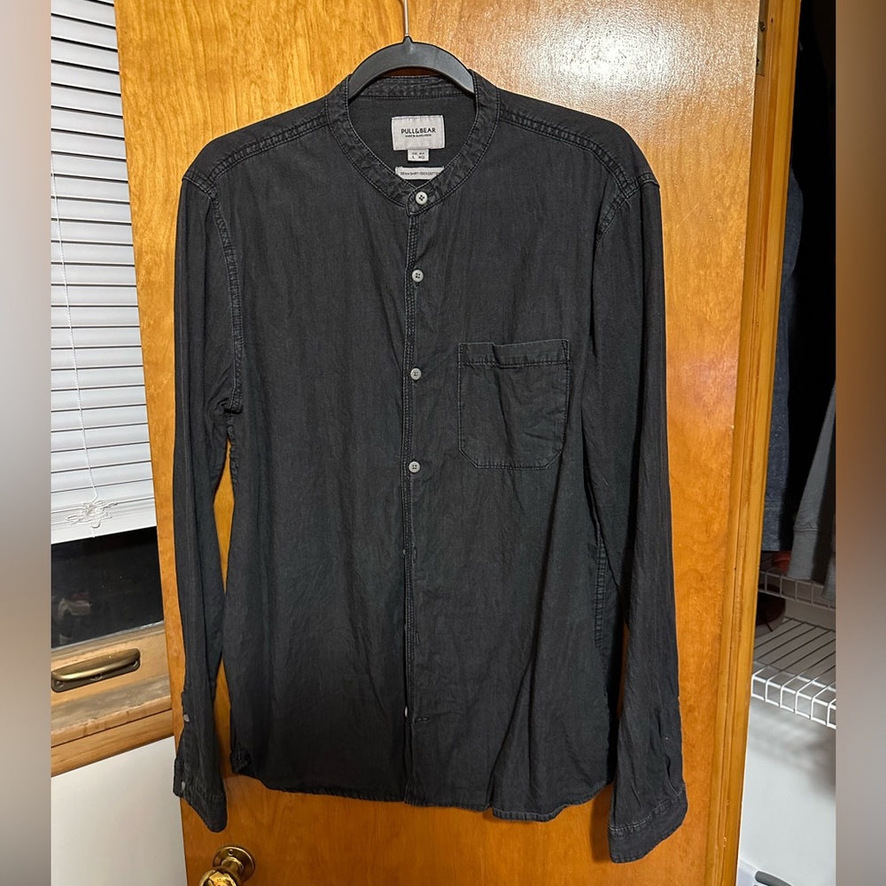 Pull & Bear Button Down with Mandarin Collar